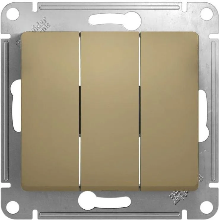 Выключатель 3-кл. СП Glossa 10А IP20 (сх. 1+1+1) 10AX механизм титан SE GSL000431