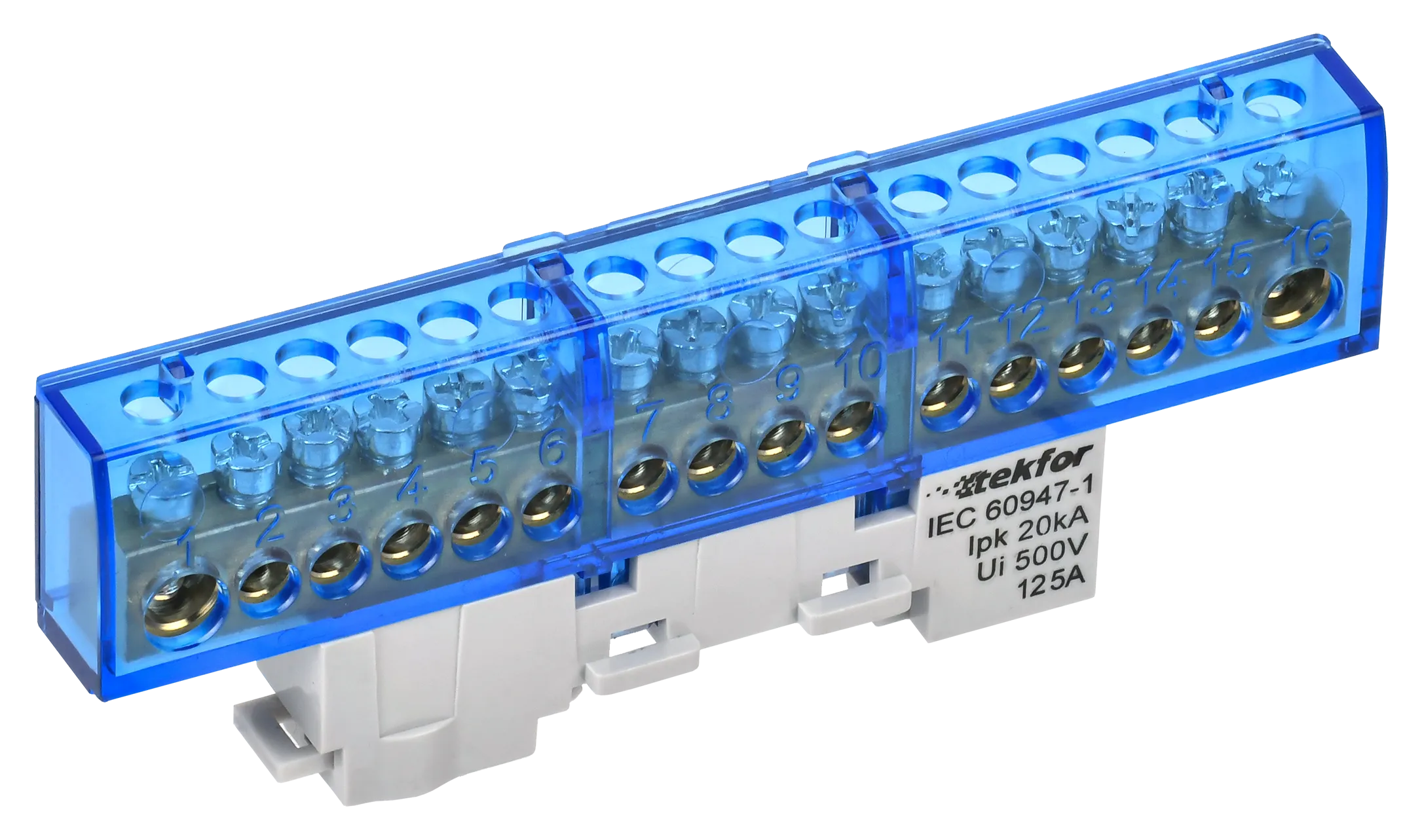 TEKFOR Шина N "ноль" неизолированная на универсальном держателе 8х12-18-С IEK TF-NN20-18-DL-K07