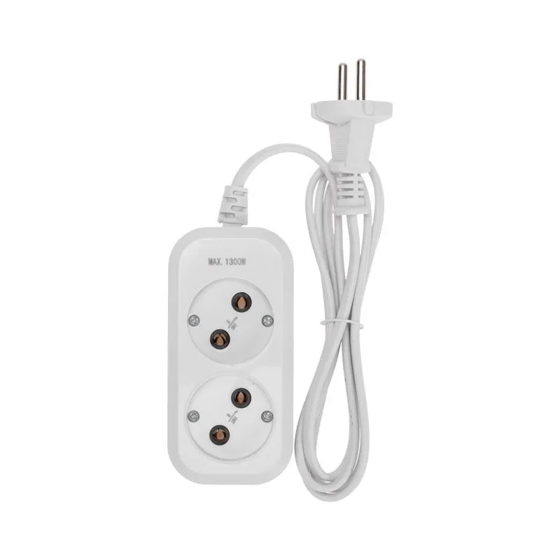 Удлинитель 2 гнезда, 1,5м, 2х0,75мм², б/з, белый PROconnect - Фото 3