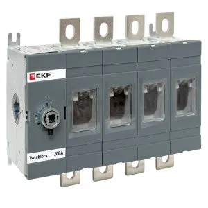 Рубильник 200A 4P без рукоятки управления TwinBlock EKF 