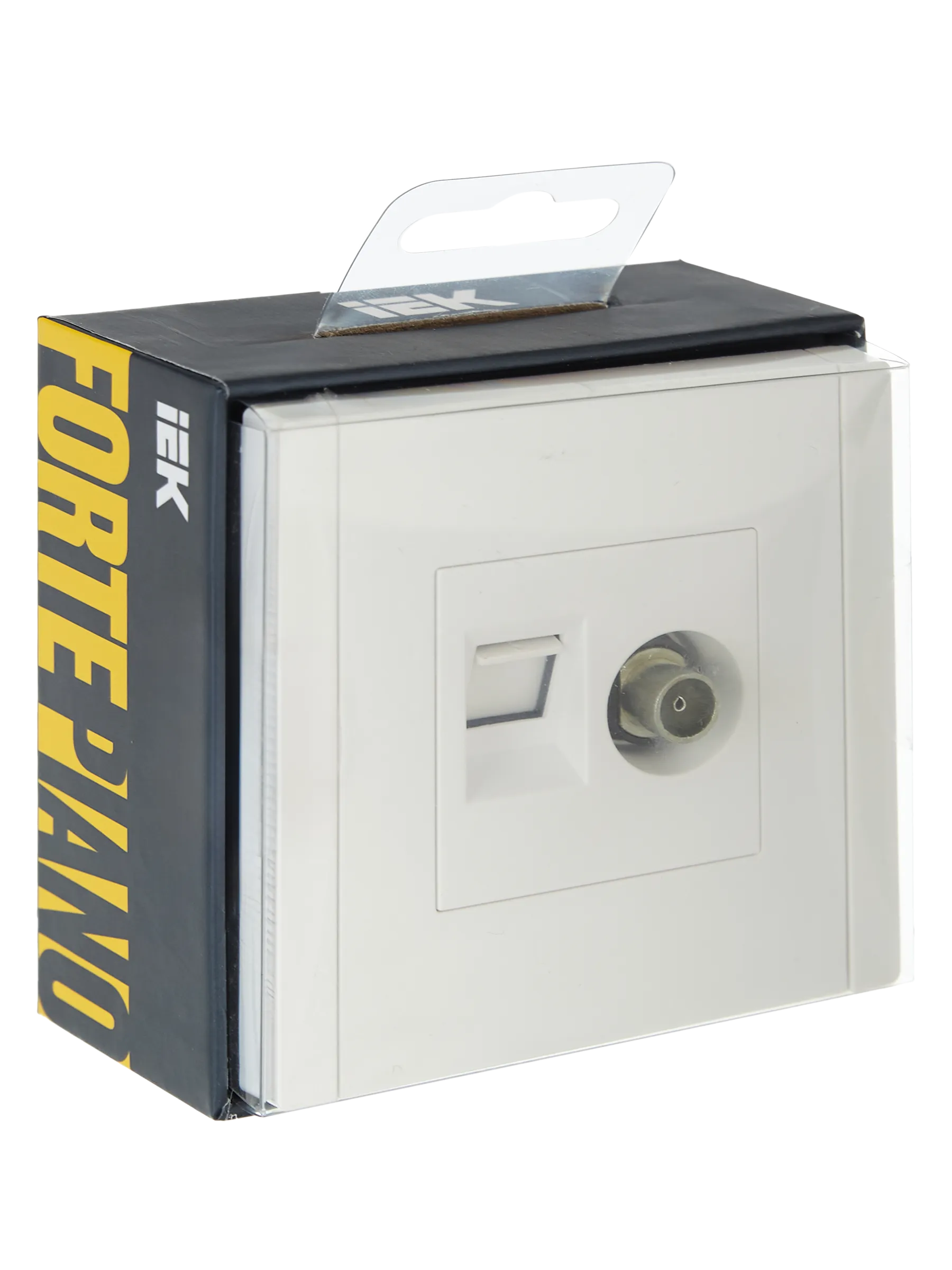 FORTE&PIANO Розетка двойная TV+RJ45 кат.5E FP236 белый IEK - Фото 2