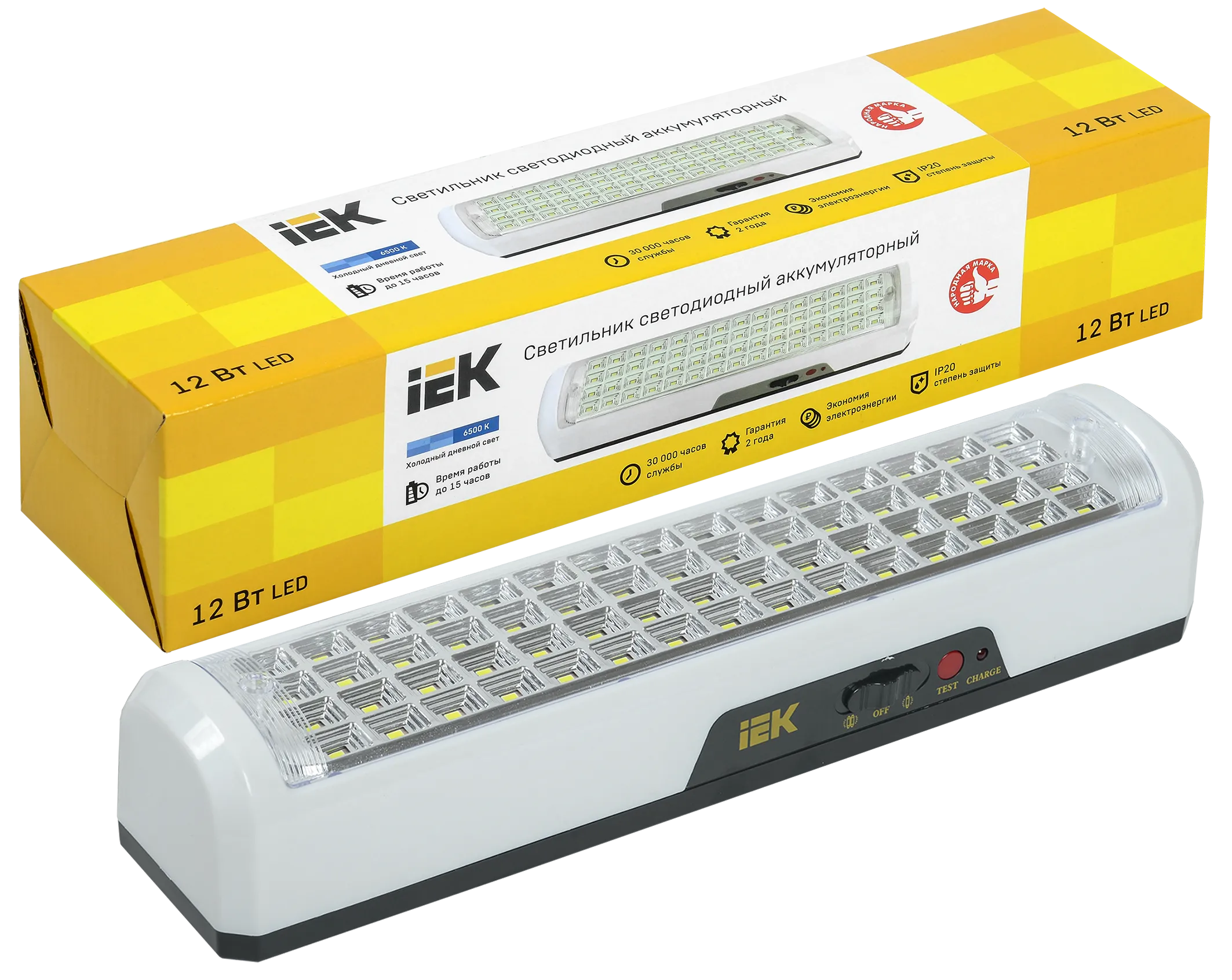 Светильник светодиодный аккумуляторный ДБА 3928 15ч 12Вт IEK - Фото 2