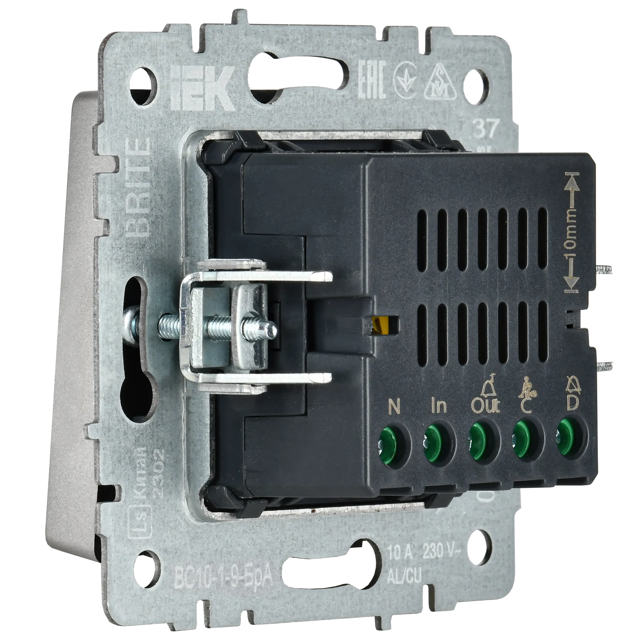 BRITE Кнопка звонка с индикацией для отелей 10А ВС10-1-9-БрА алюминий IEK - Фото 4