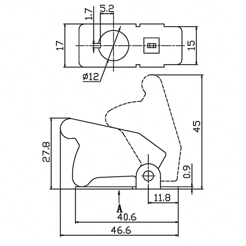 Защитная крышка для тумблеров типа KN и ASW красная (SAC-01) REXANT - Фото 2