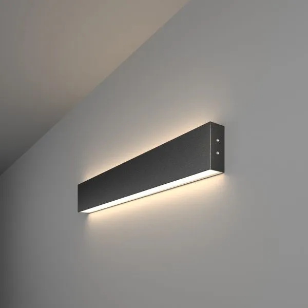 Светильник светодиодный линейный накладной двусторонний 53см 20Вт 4200К черная шагрень 101-100-40-53