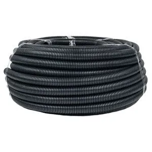 Труба гофр. негорючая безгалог. FRHF с протяжкой d32 мм (50 м) черн. EKF-Plast FRHF-32