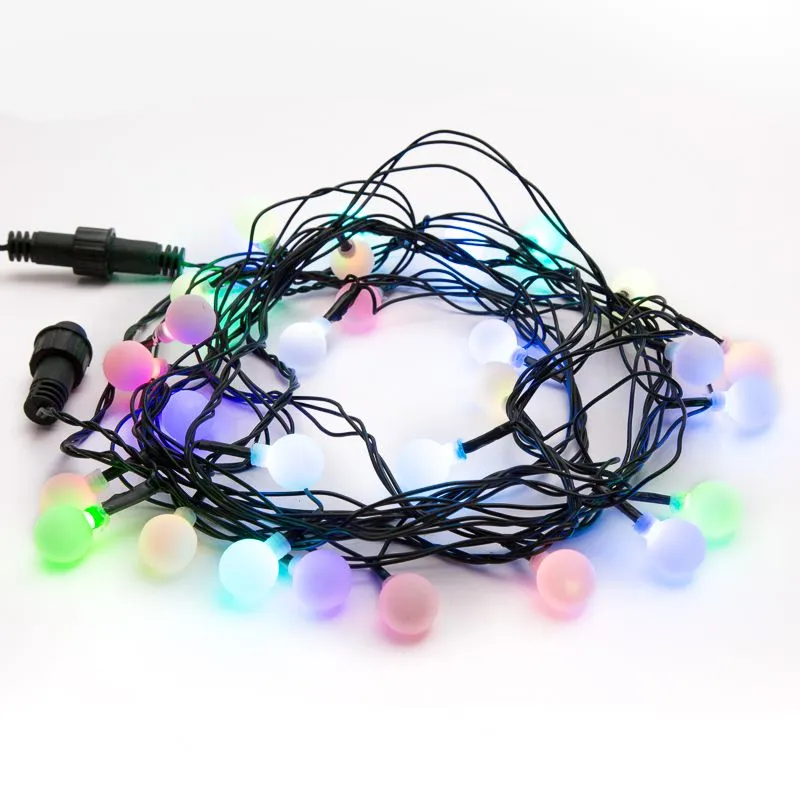 Гирлянда Шарики Ø18мм, 5м, темно-зеленый ПВХ, 30 диодов, цвет RGB - Фото 5