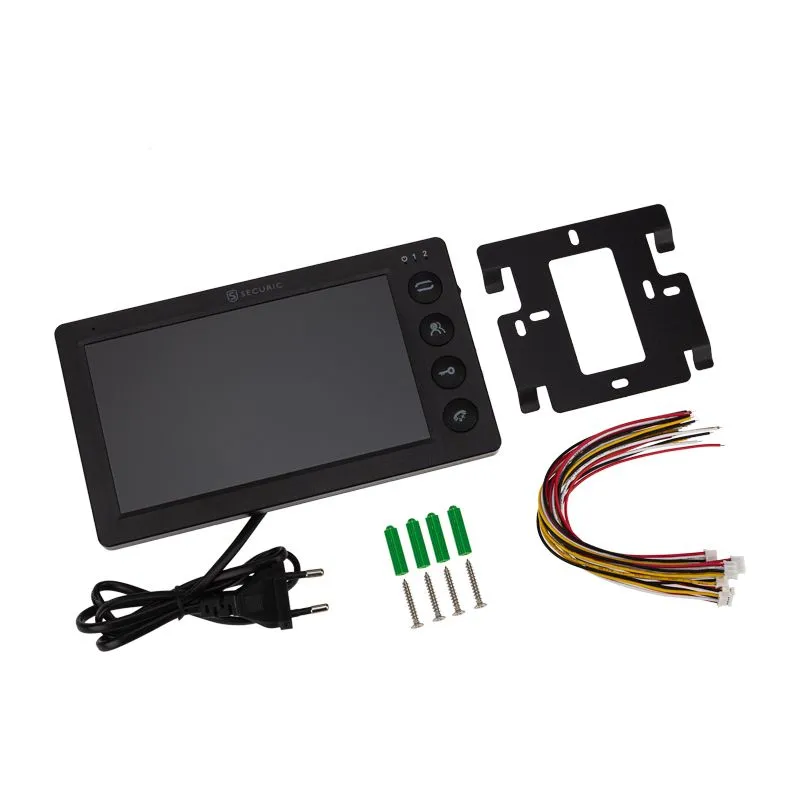 Цветной монитор  видеодомофона 7" формата AHD(1080P), с детектором движения, функцией фото- и видеозаписи. Цвет черный (модель AC-435)