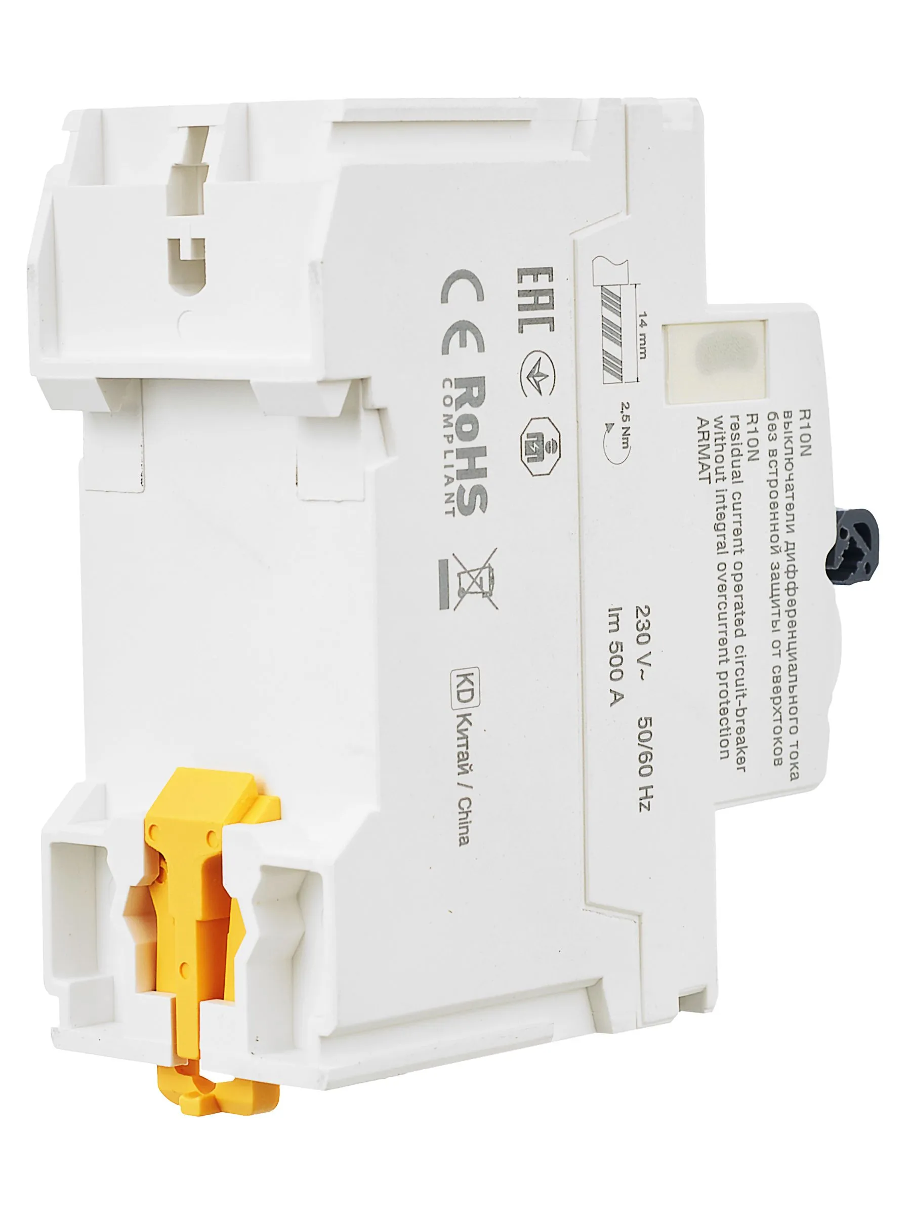 ARMAT Выключатель дифференциального тока R10N 2P 25А 30мА тип AC IEK - Фото 3