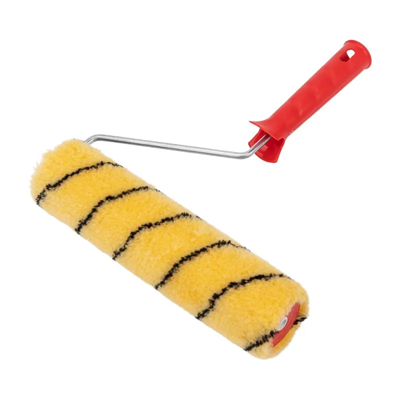 Валик полиакрил желтый с черной полосой, ворс 11 мм, ширина ролика 240 мм, бюгель 6 мм, Ø 42 мм REXANT 89-0022