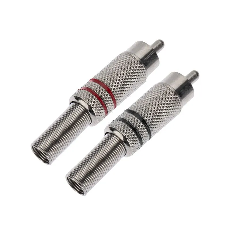 Разъем штекер RCA металл пайка черный/красный PROconnect - Фото 2