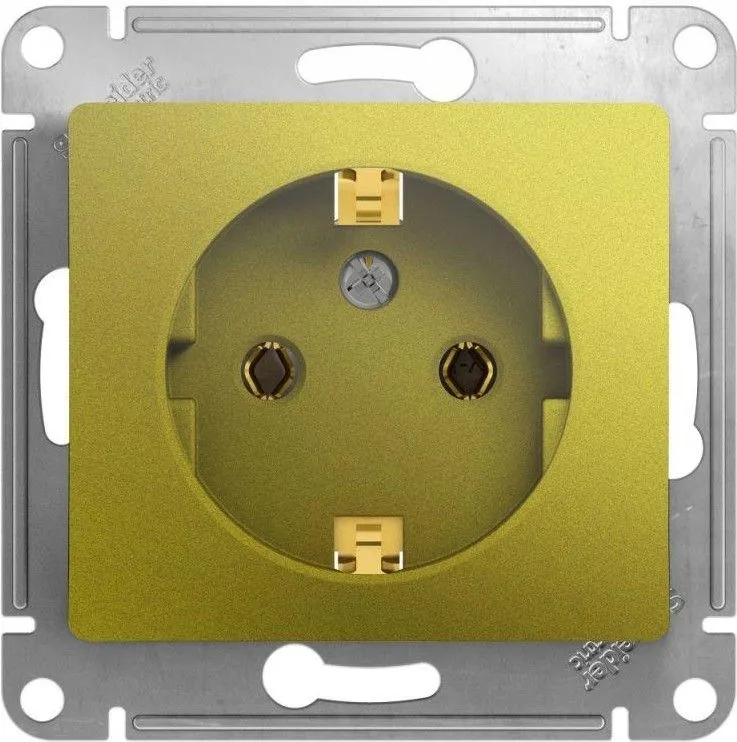 Розетка 1-м СП Glossa 16А IP20 250В с заземл. механизм фисташк. SE GSL001043