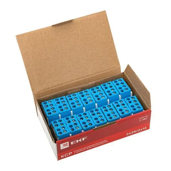 Клемма распределительная КСР с двойным винтом 2x25/2x16 cиняя EKF - Фото 10