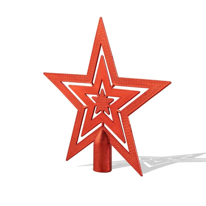 Верхушка на елку Звезда 20см, цвет красный NEON-NIGHT 501-005