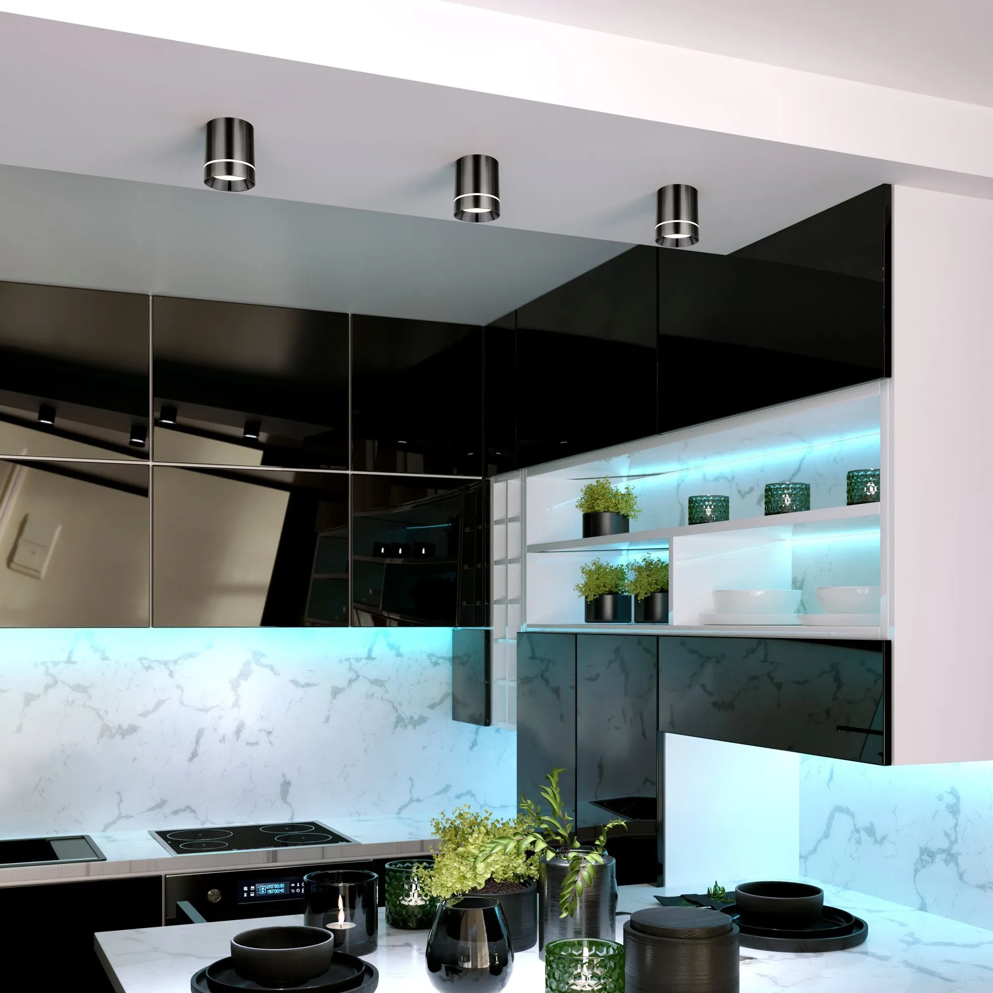 Накладной светодиодный светильник DLR021 9W 4200K Черный жемчуг - Фото 5