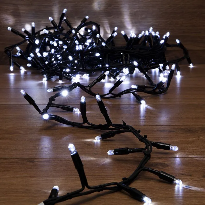 Гирлянда светодиодная Кластер 10м 200 LED БЕЛЫЙ черный каучук IP67 постоянное свечение 230В нужен блок 315-000 NEON-NIGHT 315-255
