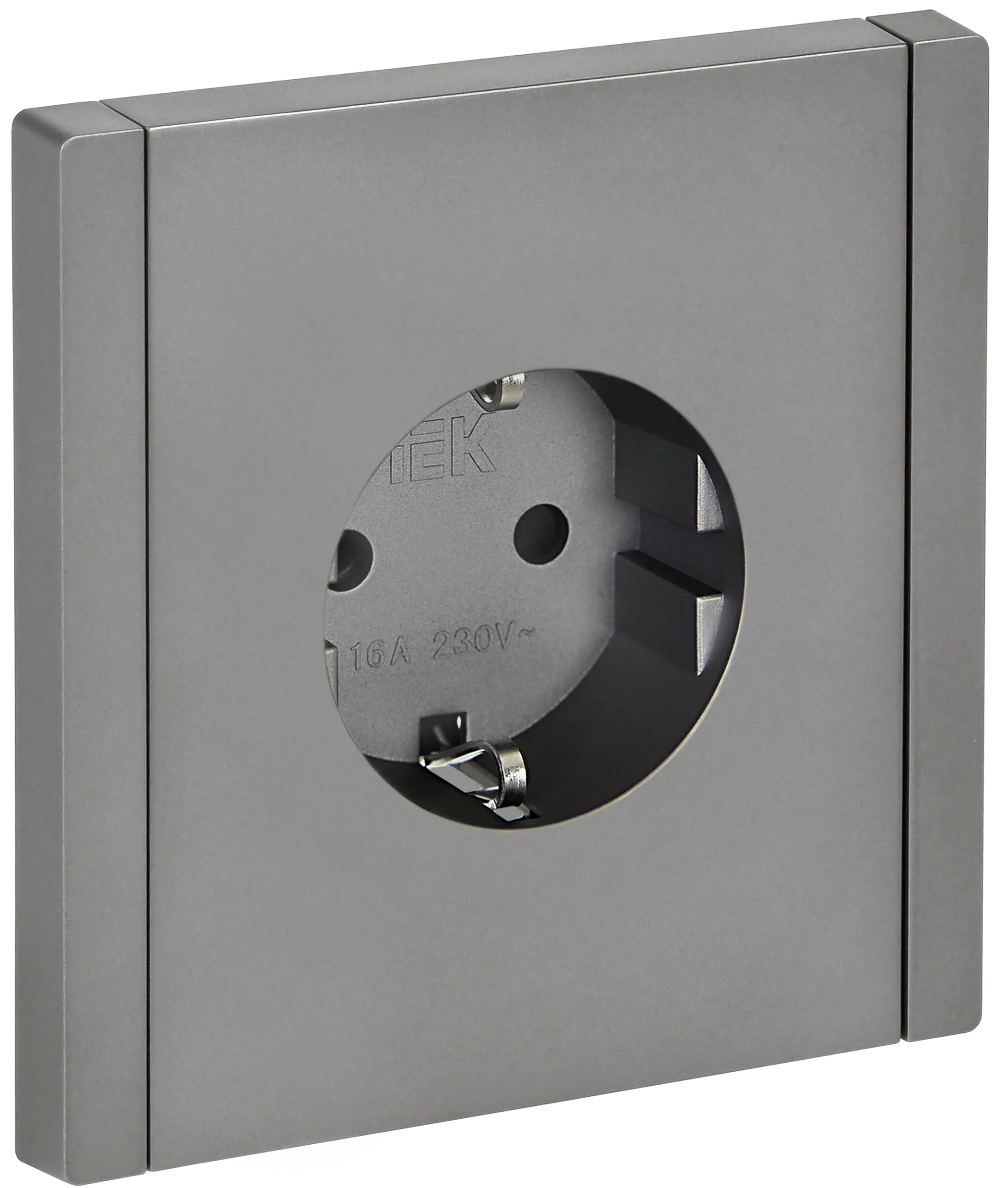 FORTE&PIANO Розетка 1-местная с заземлением с защитными шторками винтовое крепление 16А FP515 сталь IEK