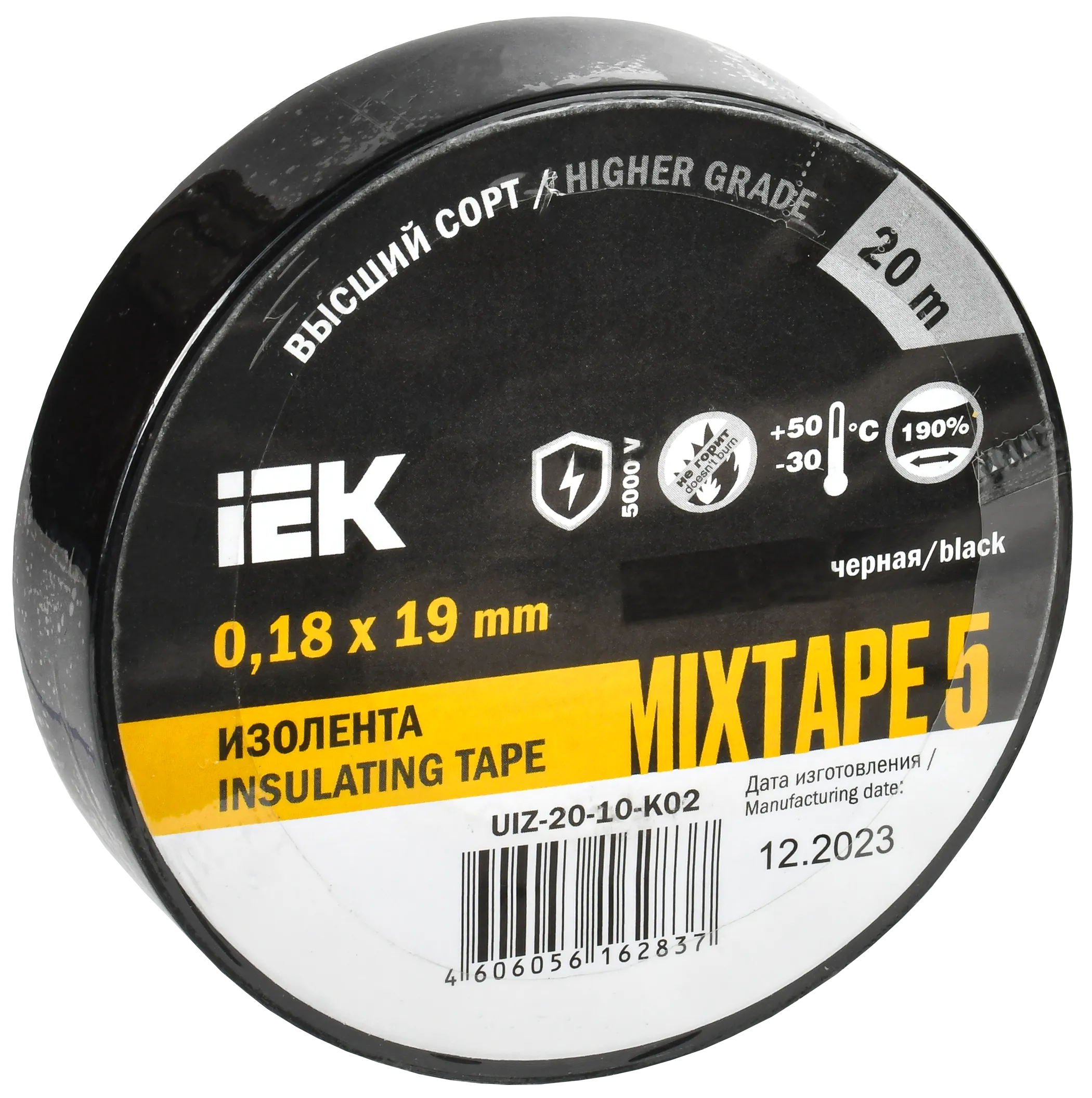 MIXTAPE 5 Изолента 0,18х19мм черная 20м IEK