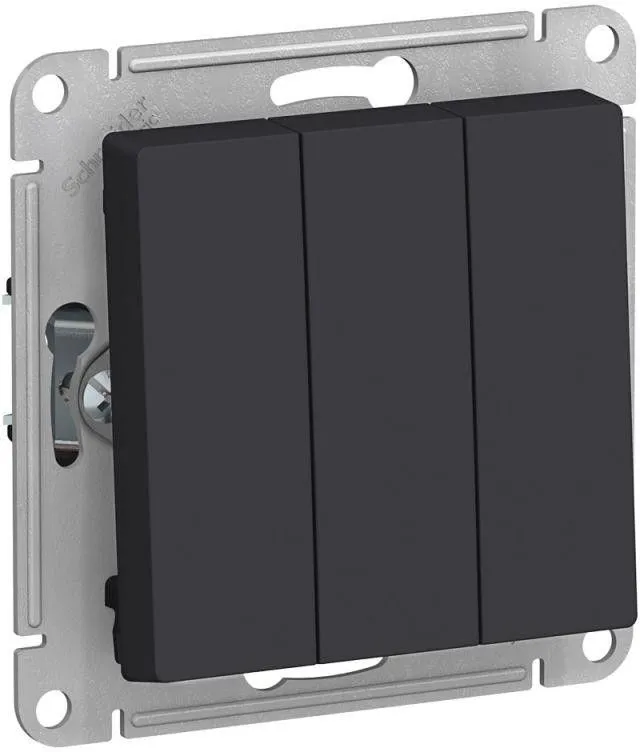 Выключатель 3-кл. СП AtlasDesign 10А IP20 (сх. 1+1+1) 10AX механизм карбон SE ATN001031