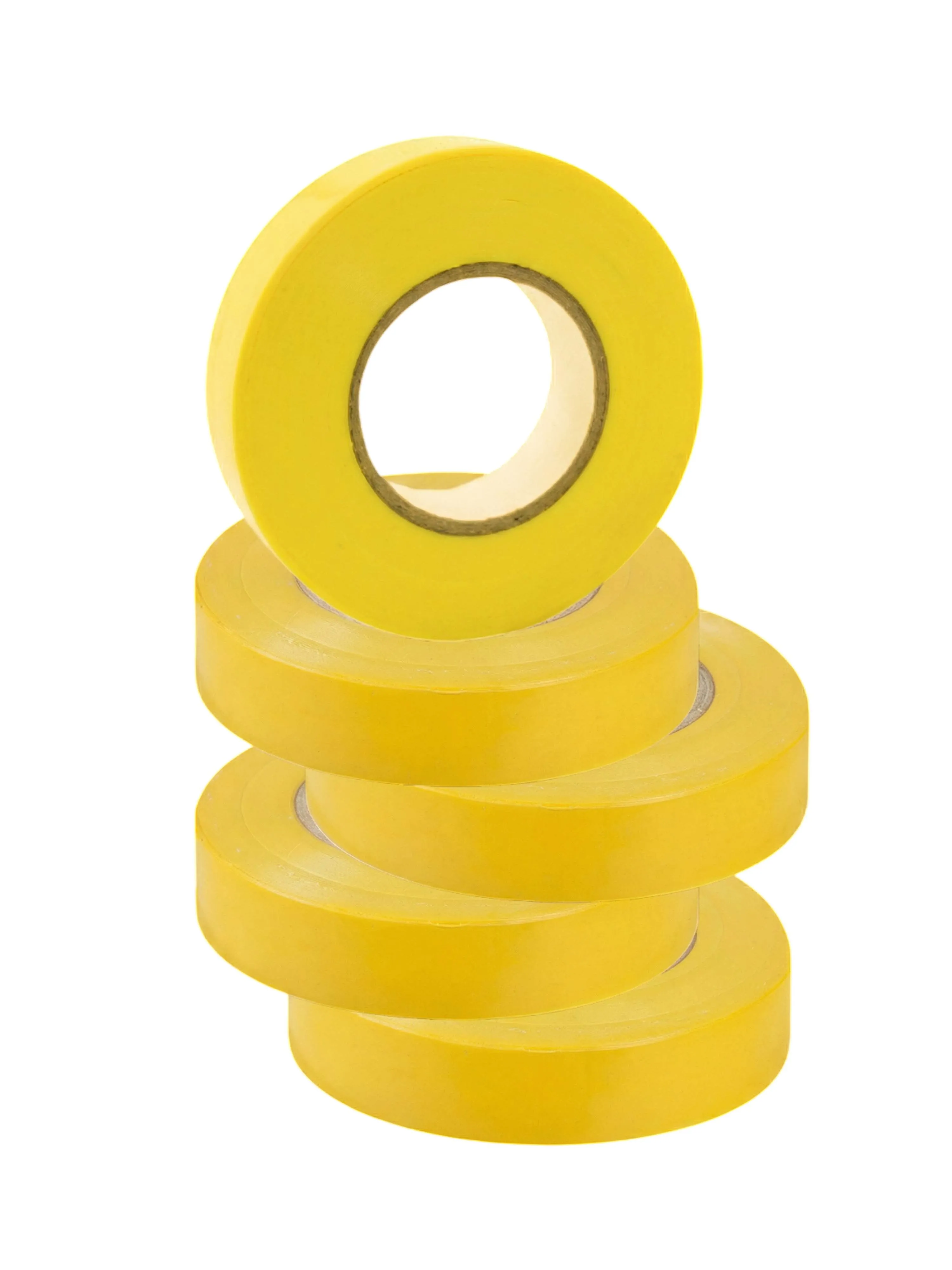 Изолента ПВХ 0,18х19мм, 20м профессиональная желтая (5шт/уп) DEKRON - Фото 4