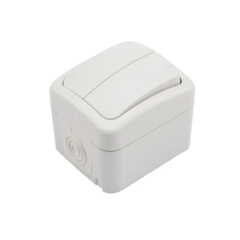 Выключатель двухклавишный Mini OG IP54 о/у, белый KRANZ