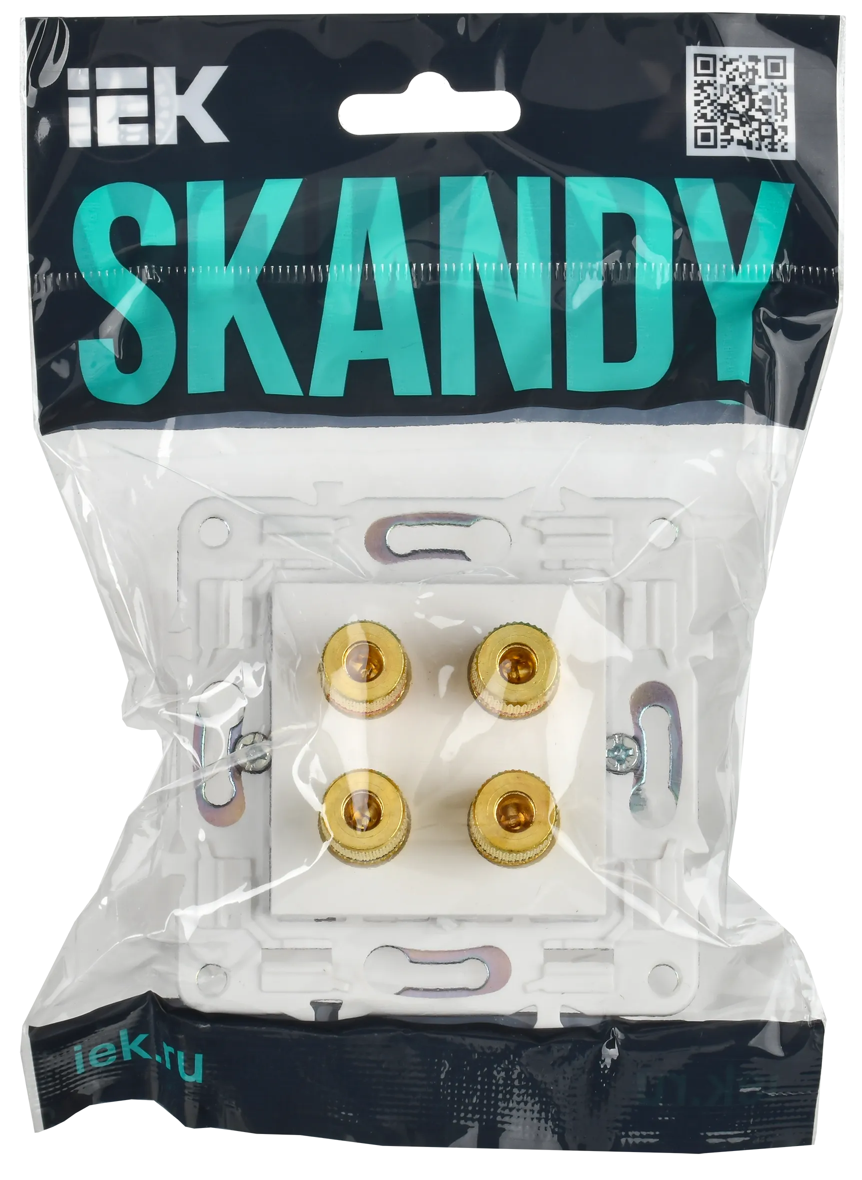 SKANDY Аудиорозетка 4-местная SK-A01W арктический белый IEK для дома - Фото 8