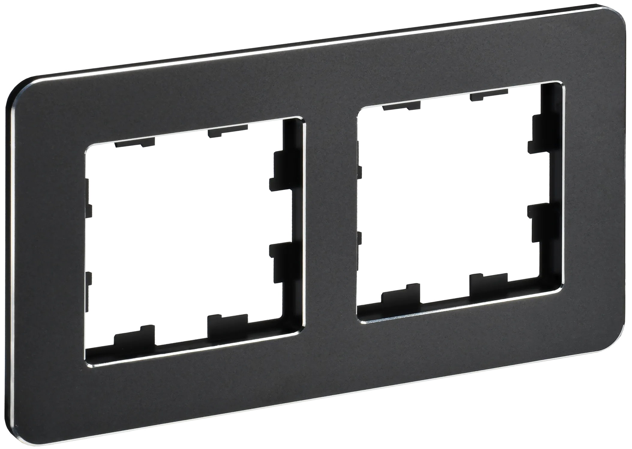 BRITE Рамка 2-местная РУ-2-1-Бр металл черный RE IEK BR-M22-M-01-K02