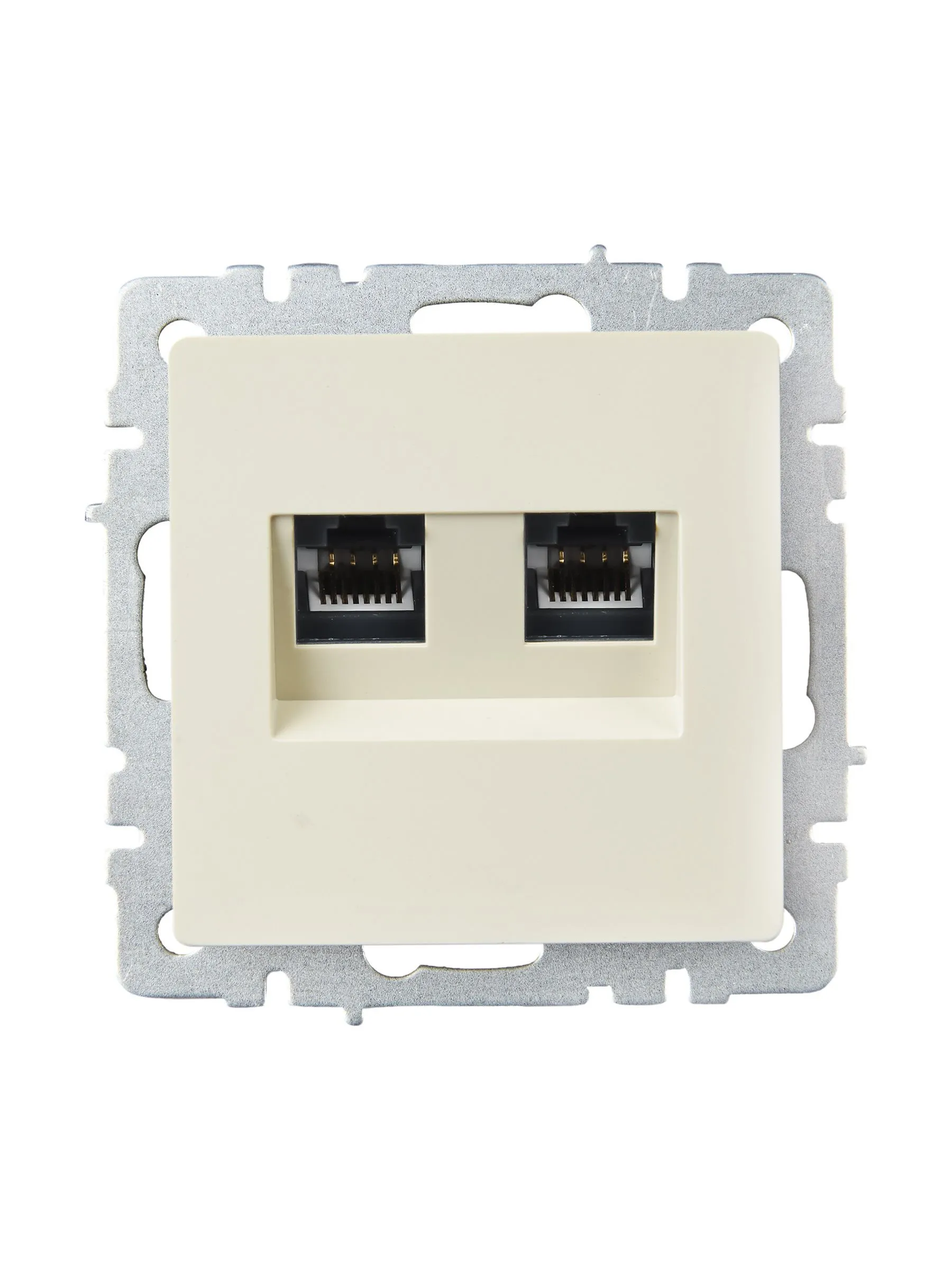 BRITE Розетка компьютерная двойная RJ45 кат.6 РК11-2-БрКр бежевый IEK - Фото 3