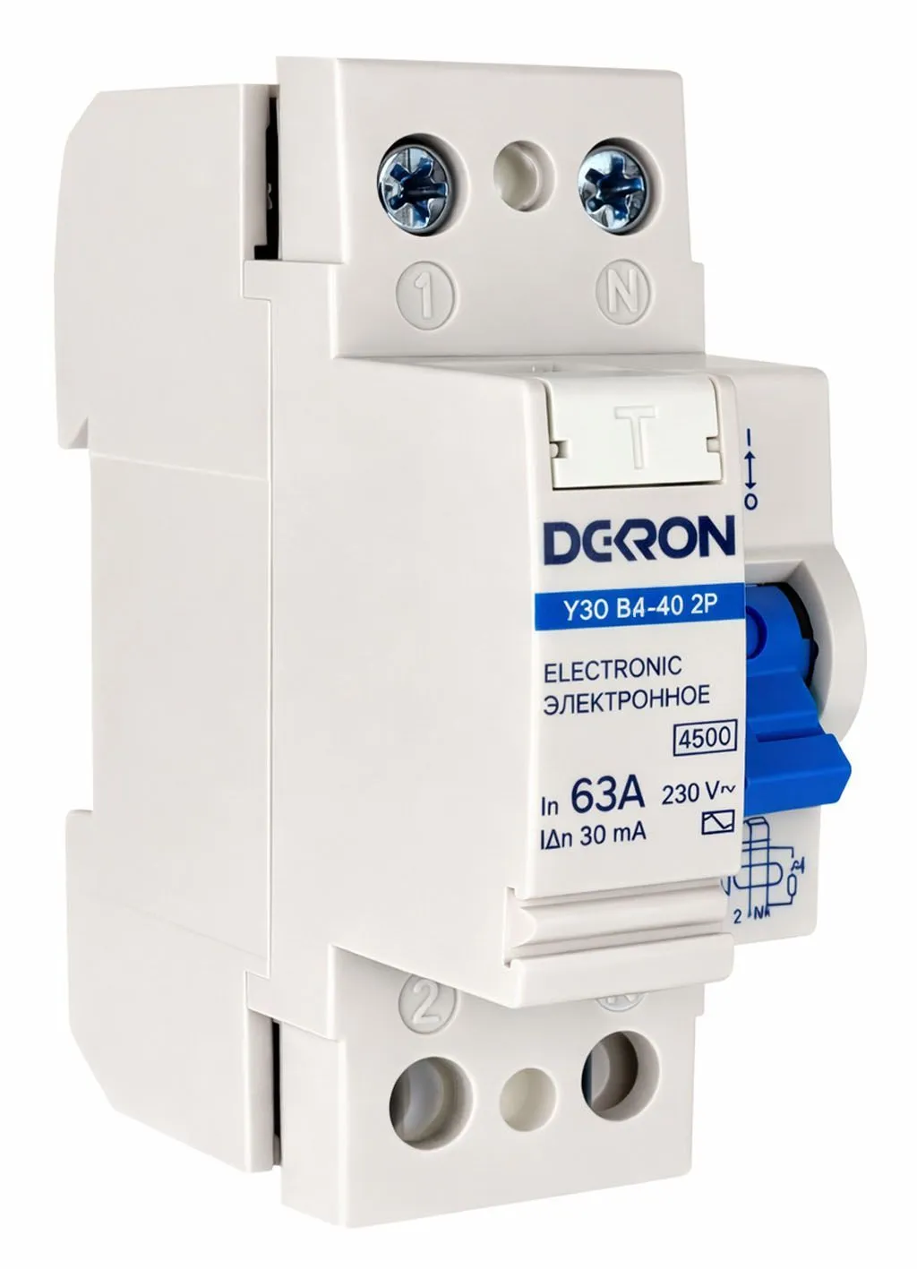 Устройства защитного отключения УЗО ВД-40 2P 63А/30мА тип АС 4.5кА - Фото 3