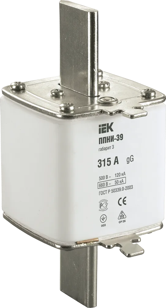 Плавкая вставка предохранителя ППНИ-39 габарит 3 315А IEK DPP50-315
