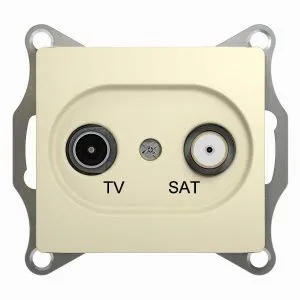 Розетка телевизионная проходная TV/SAT 1-м СП Glossa 4дБ механизм беж. SE GSL000298 275256