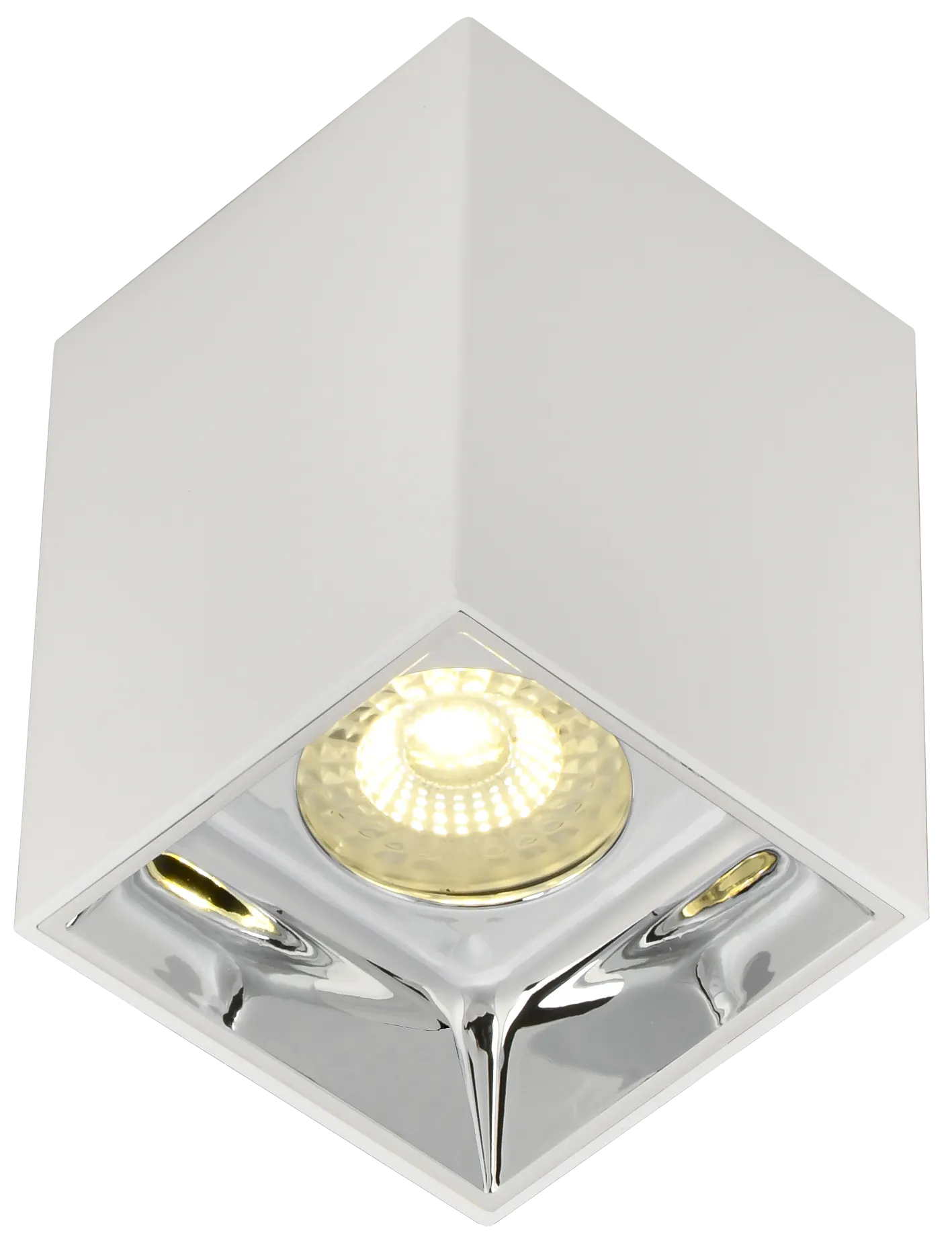 LIGHTING Светильник 4112 накладной потолочный под лампу GU10 белый/хром пластик IEK - Фото 5