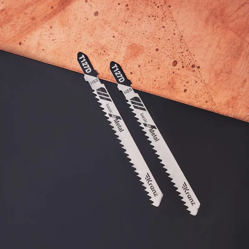 Пилка для электролобзика по мягкому металлу T127D 100 мм 8 зубьев на дюйм 4-20 мм (2 шт./уп.) Kranz - Фото 2