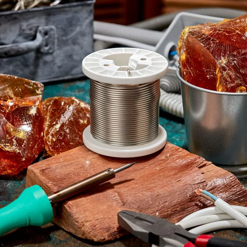 Припой ПОМ-3, 500г, Ø2мм, (олово 97%, медь 3%), бессвинцовый, ГОСТ 21931-76, катушка REXANT - Фото 2