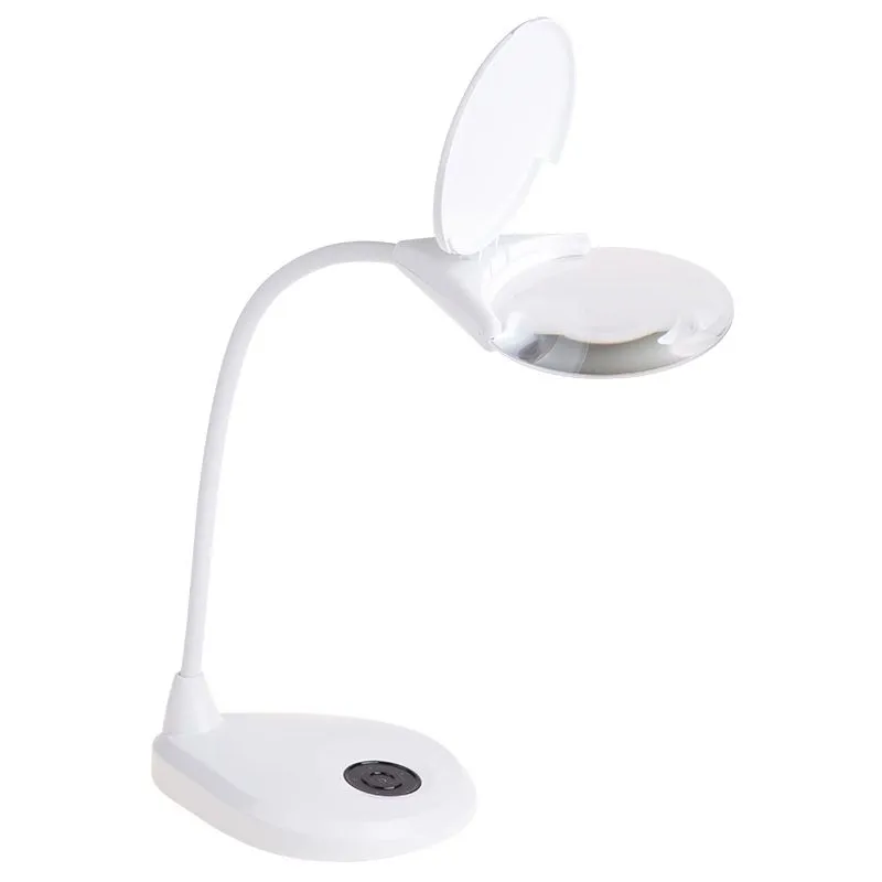 Лупа настольная 3D с подсветкой 3LED, сенсорная регулировка яркости, EXPERT, ø125мм, белая REXANT 31-0560