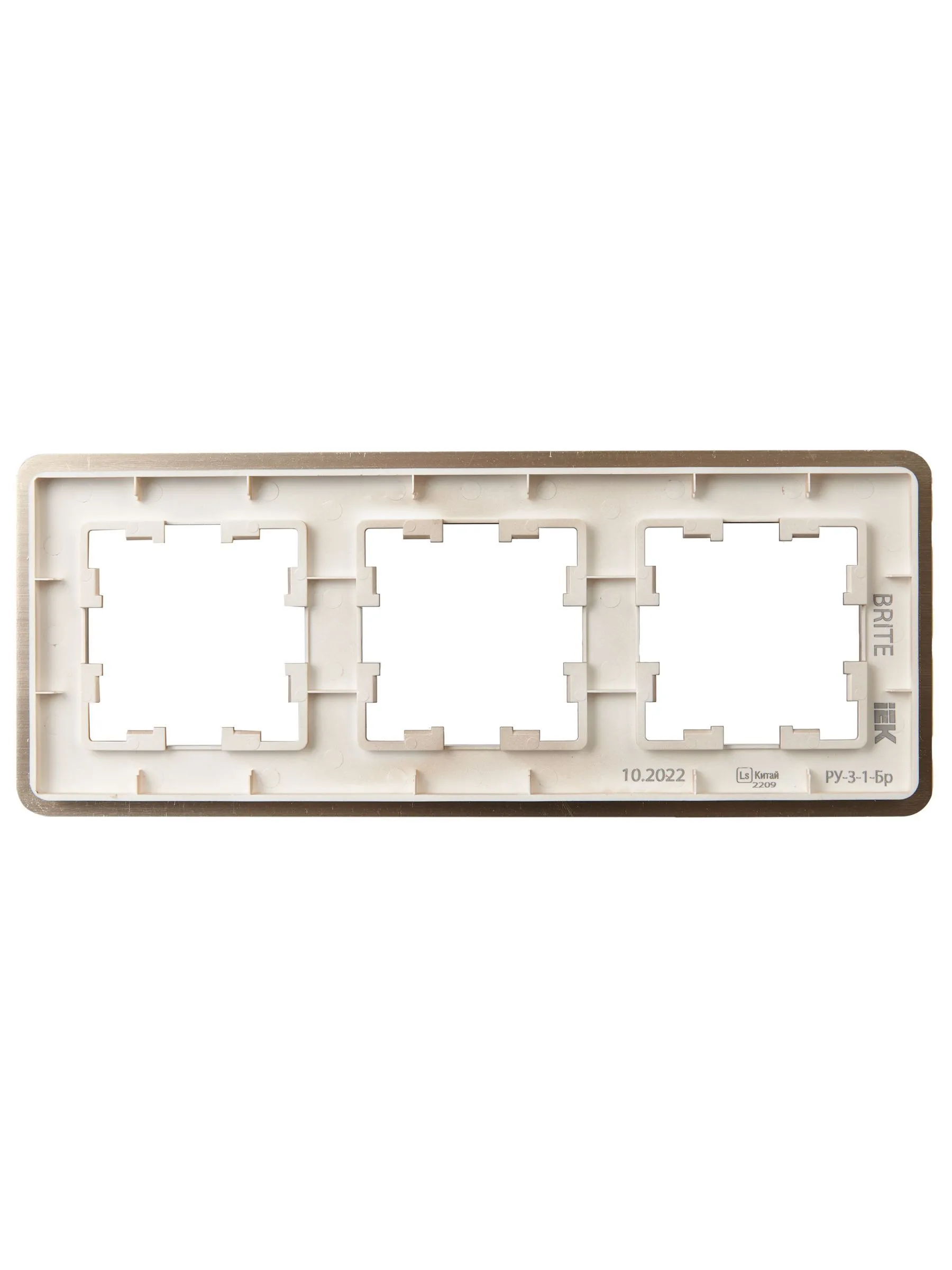 BRITE Рамка 3-местная РУ-3-1-Бр металл шампань RE AL IEK - Фото 7