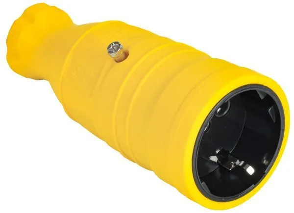 OMEGA Розетка переносная РБп14-1-0м IP20 каучук желтая IEK OM-KR20-16-20-P1-00-K05
