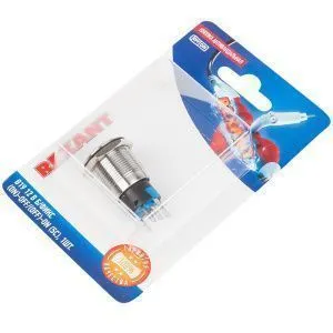 Кнопка  антивандальная Ø19 12В Б/Фикс (5с) (ON)-OFF/(OFF)-ON красная (A19-C1) REXANT (в упак. 1шт.) - Фото 2