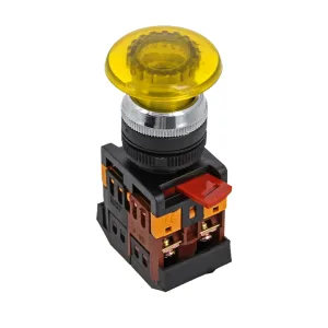 Кнопка AELA-22 желтая с подсветкой NO+NC 24В EKF pbn-aela-1o-24