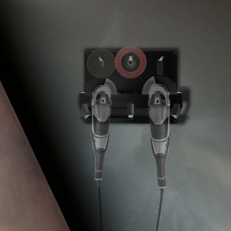 Держатель для угловых шлифмашинок и отрезных дисков, настенный, с крючками, черный REXANT - Фото 2