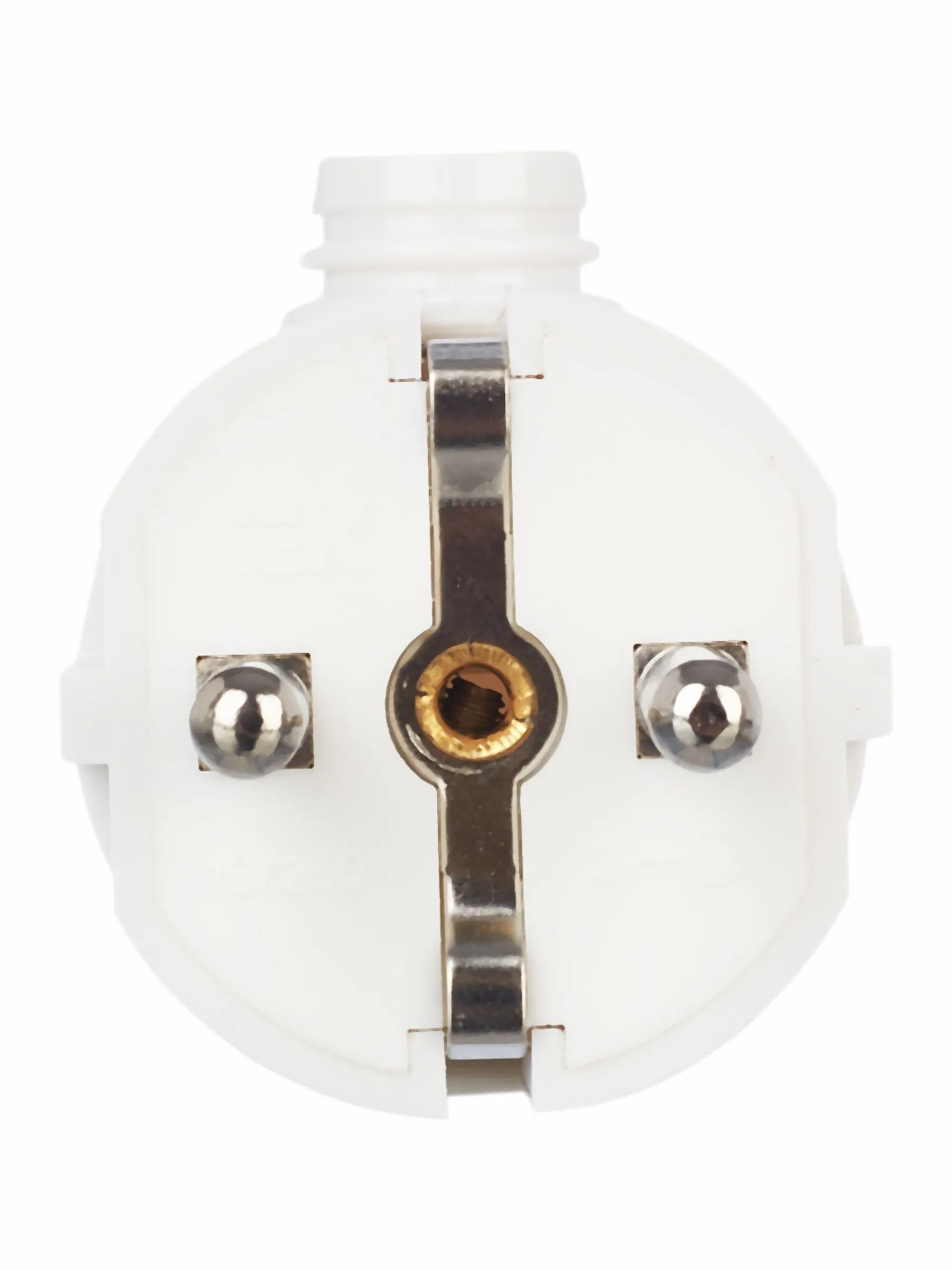 Вилка разборная угловая ВПу11-01-Ст с заземляющим контактом 16А белая IEK - Фото 5