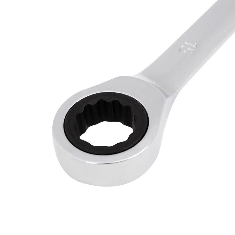 Ключ комбинированный трещоточный 15мм, CrV, зеркальный хром REXANT - Фото 2