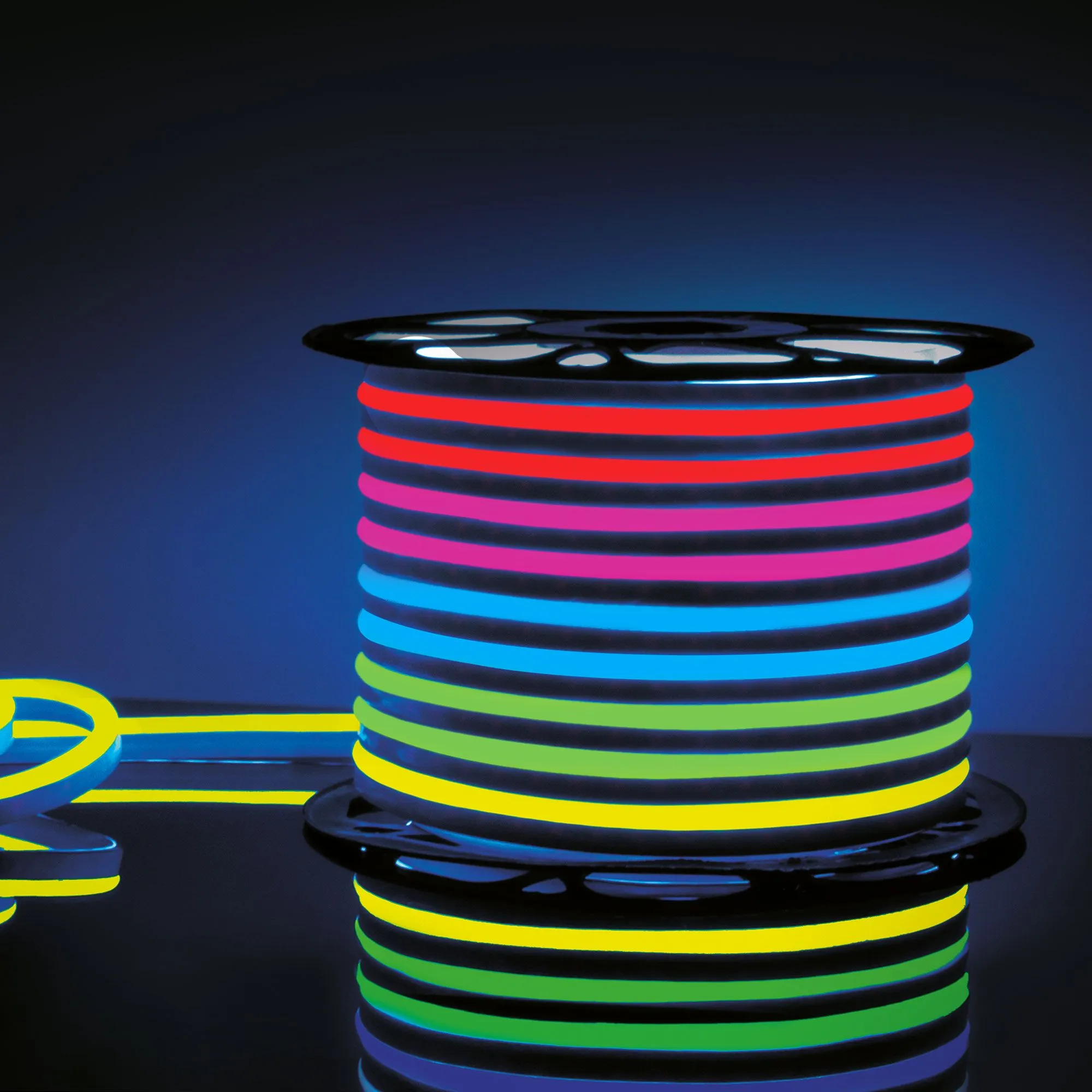 Гибкий неон светодиодный 220V 12W 80Led 5050 IP67 односторонний RGB, 50 м Elektrostandard