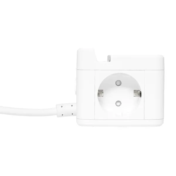 Удлинитель "Куб" 2 гнезда USB + 2Type C с быстрой зарядкой, подставкой под телефон и ночником 1,3 метра 1мм2 - Фото 4