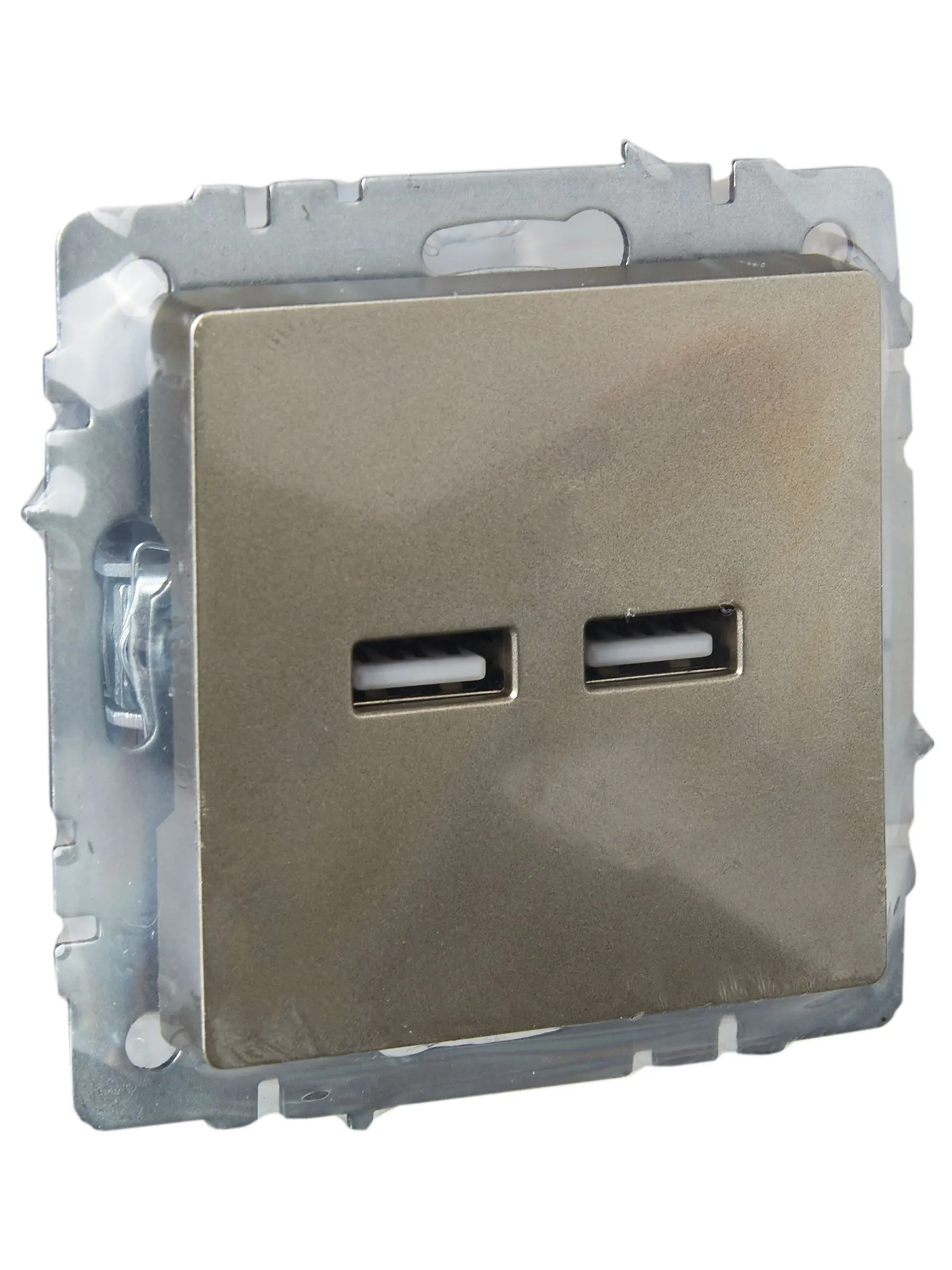 BRITE Розетка USB A+A 5В 3,1А РЮ10-1-БрШ шампань IEK - Фото 4