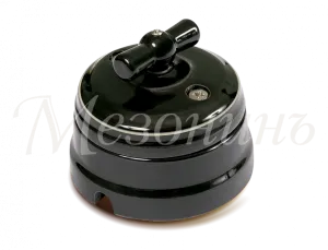 Выключатель ретро фарфоровый поворотный на 4 положения в компл с подъемной рамкой, 10А, 250В, цв GE70401-52