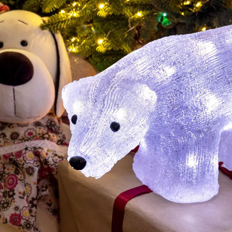 Акриловая светодиодная фигура Медведь 34,5х12х17 см, 4,5 В, 3 батарейки AA (не входят в комплект), 24 светодиода NEON-NIGHT - Фото 4