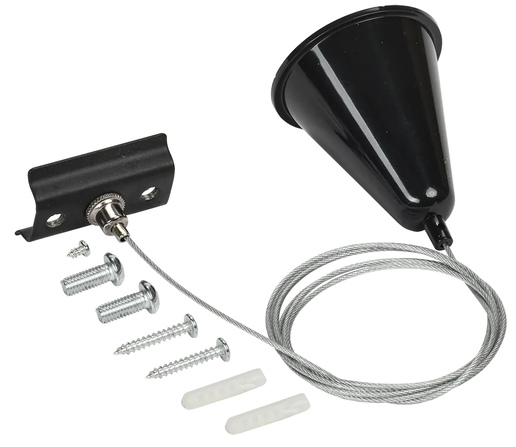 LIGHTING Комплект подвеса для шинопровода с тросом 1,5м черный IEK