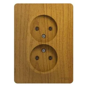 Розетка 2-м СП Glossa 16А IP20 без заземл. в сборе дерево дуб SE GSL000520 288550