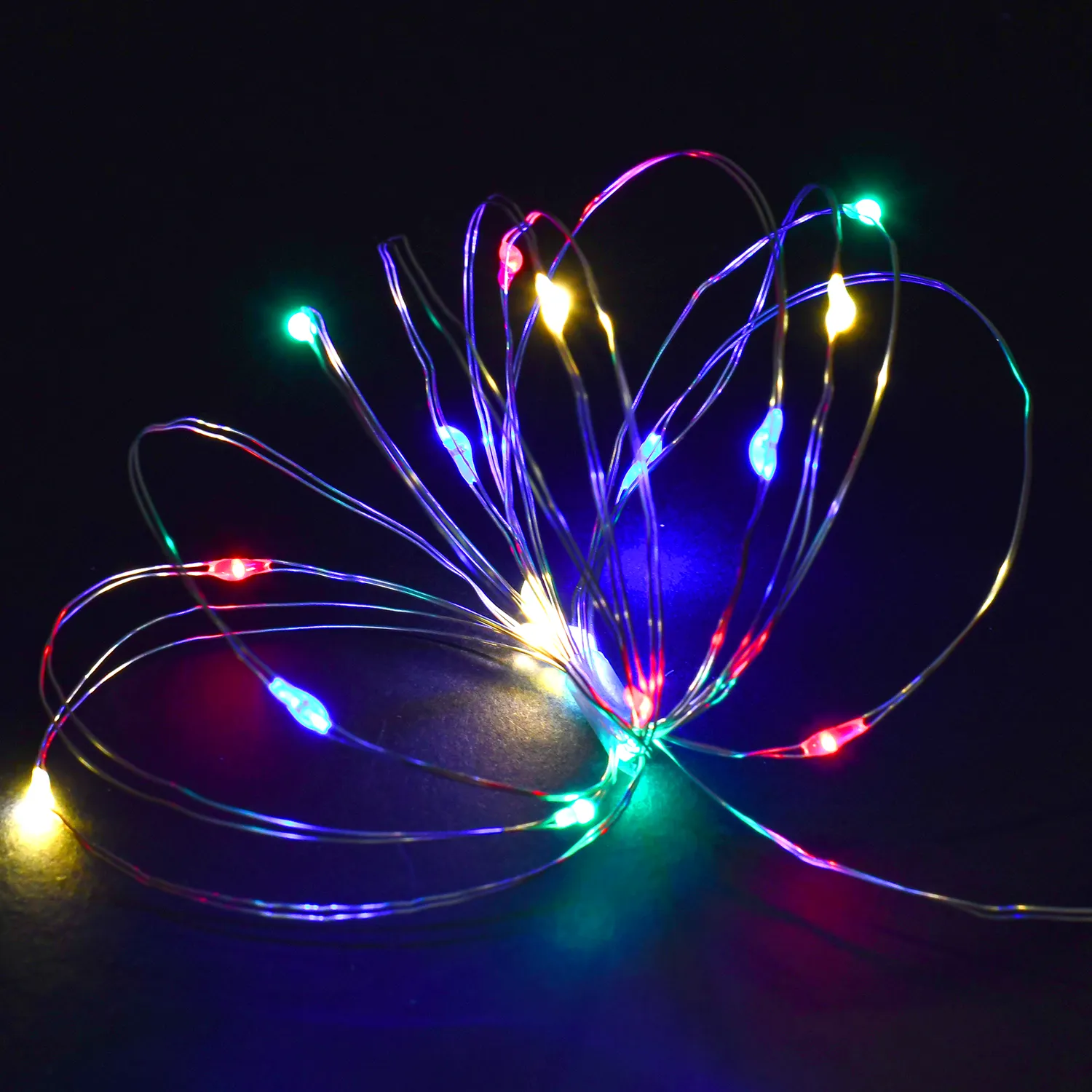 LIGHTING Гирлянда роса 2м 20 светодиодов RGBY IP20 прозрачный шнур 0,3м 2АА IEK LGDB500-3-020-02-T-B-20